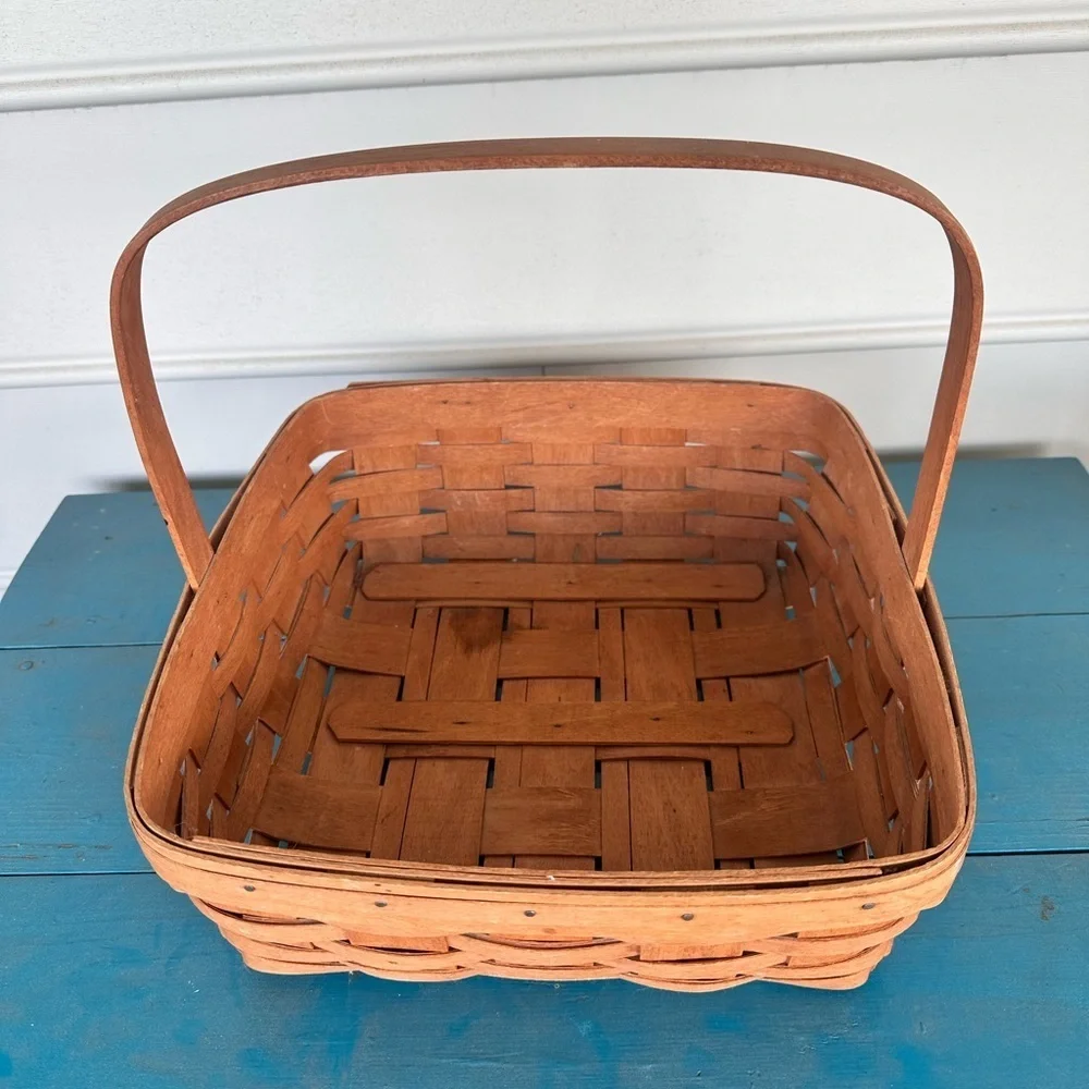 Longaberger Tan Woven Basket Accent 1991 Vintage